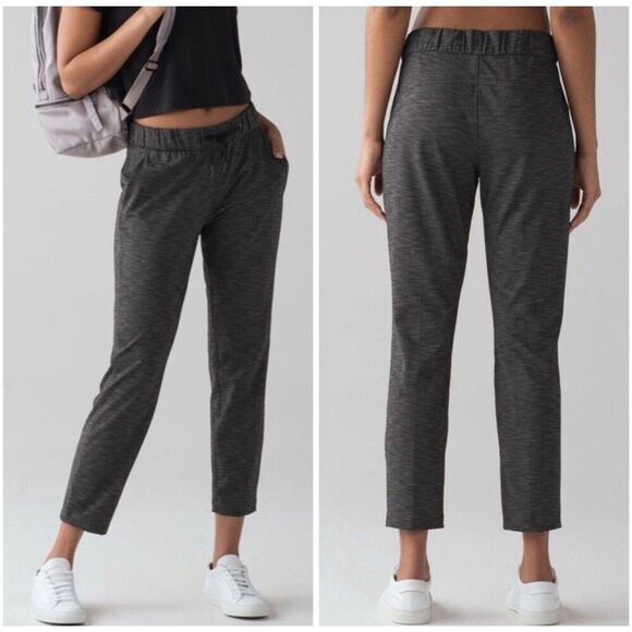 lululemon athletica Pants - Lululemon On The Fly Pant 28" Heathered Black Gray Full-On® Luxtreme. Sz 2